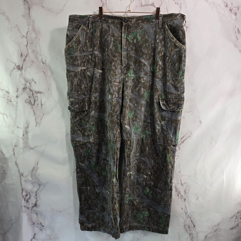 Hide N Tree Camo Pants Mens 44 Vintage Camo Hunting Fleece Woodland